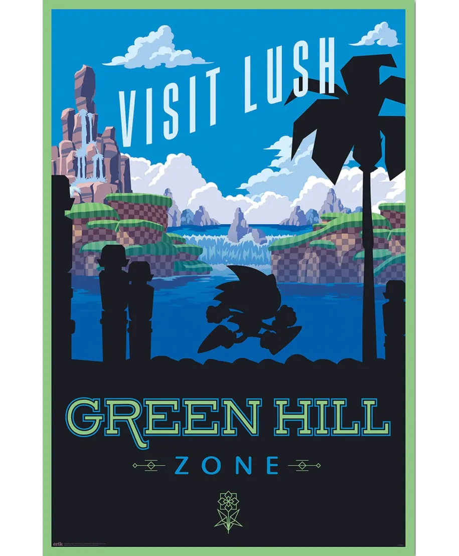 Sonic Visit Lush Green Hill Zone - plakat