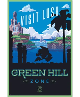 Sonic Visit Lush Green Hill Zone - plakat