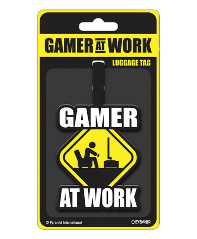 Gamer At Work Caution Sign - zawieszka na bagaż