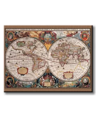 Obraz na płótnie - Mapa - 17Th Century World Map - 90x120 cm