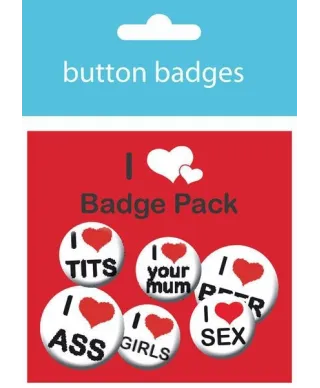 I Love Man's Pack - zestaw 6 przypinek