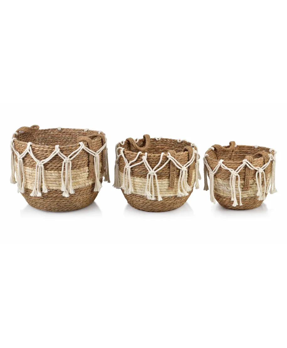 BALI KOMPLET 3 KOSZY L 33xh27cm, M 29Xh24cm, S24xh21cm