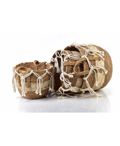 BALI KOMPLET 3 KOSZY L 33xh27cm, M 29Xh24cm, S24xh21cm