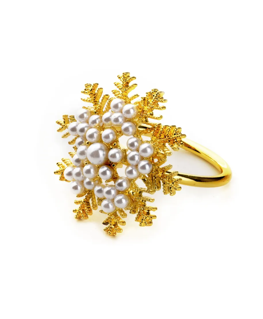 ADRIANNE Serwetnik złota śnieżynka 4.5cmx4cmxh5cm