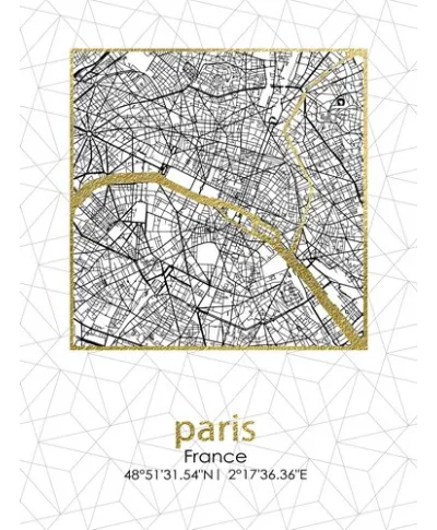 Obraz 45x60x1,8cm PLAN MIASTA PARIS wyprzedaż