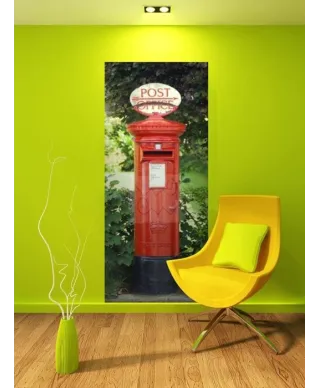 Fototapeta na ścianę  - Czerwona skrzynka na listy - 90x200 cm