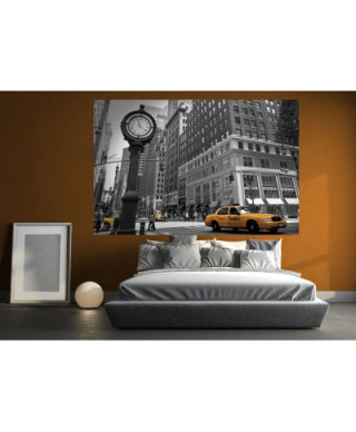 Fototapeta do sypialni - Zegar na Avenue, New York BW - 175x115 cm