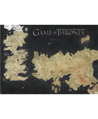 Game Of Thrones (Map Of Westeros & Essos) - plakat