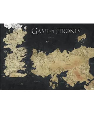 Game Of Thrones (Map Of Westeros & Essos) - plakat