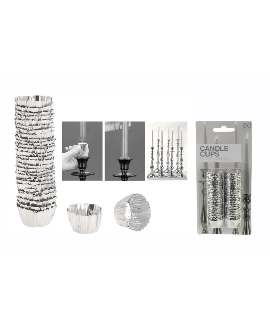 Podkładki pod świece aluminium 60szt