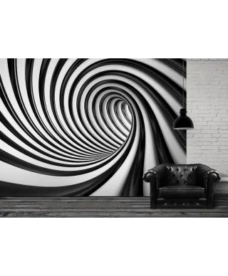 Fototapeta na ścianę - Czarno-biały tunel - 320x230 cm