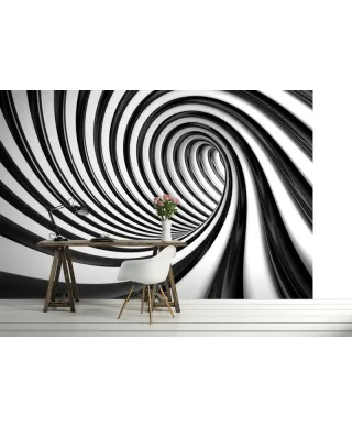 Fototapeta na ścianę - Czarno-biały tunel - 320x230 cm