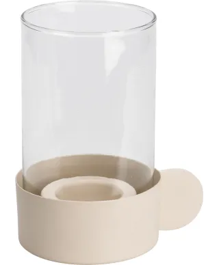 ŚWIECZNIK NA TEALIGHT 15CM CIEPŁY SZARY