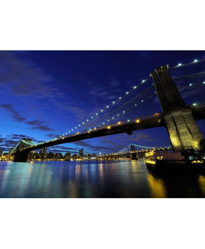 Fototapeta na ścianę - Most Brooklyn Bridge nocą - 320x230cm - KLEJ GRATIS!