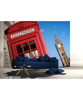 Fototapeta na ścianę - Big Ben i czerwona budka - 366x254 cm