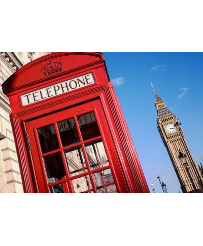 Fototapeta na ścianę - Big Ben i czerwona budka - 366x254 cm