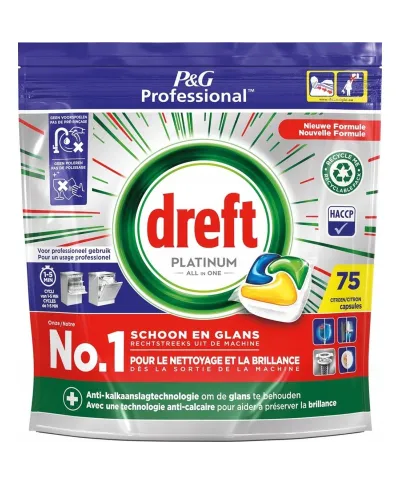 DREFT PLATINUM 75szt tabletki do zmywarki lemon 1118g