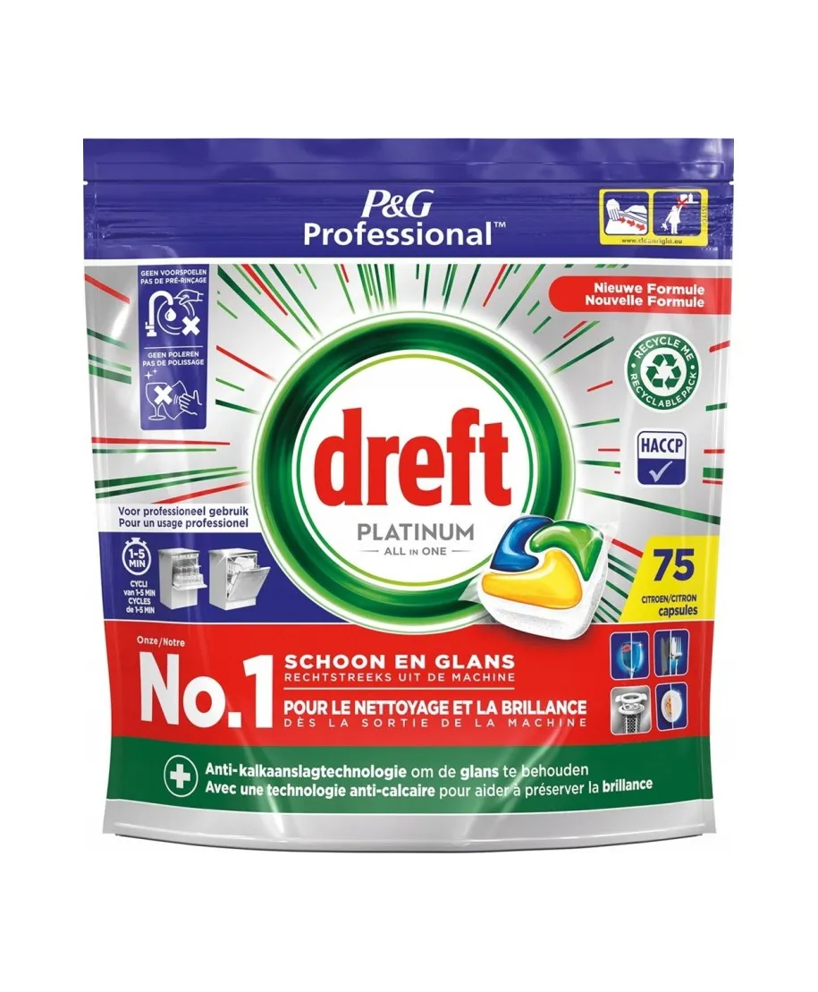 DREFT PLATINUM 75szt tabletki do zmywarki lemon 1118g