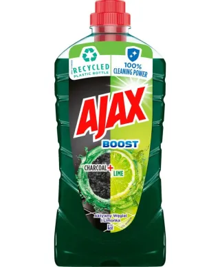 AJAX Płyn 1L do podłóg BOOST węgiel&limonka