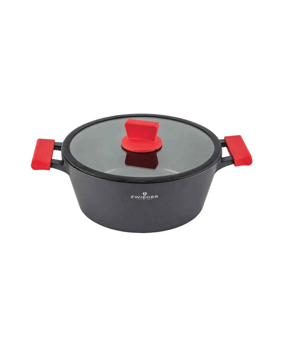 ZWIEGER OBSIDIAN Garnek z pokrywką 28cm 5L indukcja