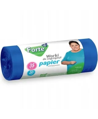 FORTE Worki do segregacji 35L 20szt zawiązywane PAPIER