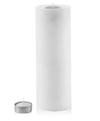 ŚWIECA LAMPION WALEC 120X360 RUSTIC biała