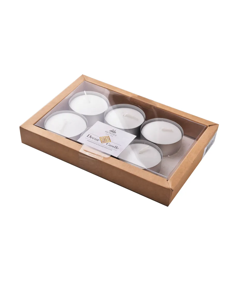 KOMPLET TEALICHTÓW MAX 6 SZT BIAŁE