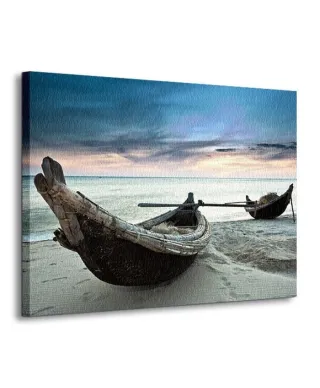 Obraz na ścianę - Stare łodzie, Wietnam - 90x120 cm