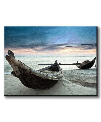 Obraz na ścianę - Stare łodzie, Wietnam - 90x120 cm