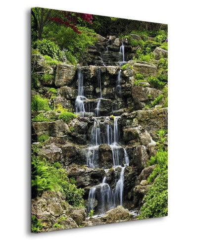 Kaskadowy wodospad - Obraz na płótnie