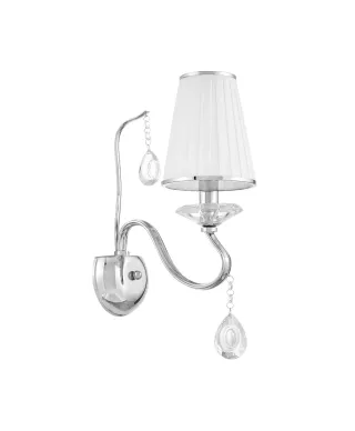LAMPA ŚCIENNA KINKIET KRYSZTAŁOWY BIAŁY FINEZZIA W1
