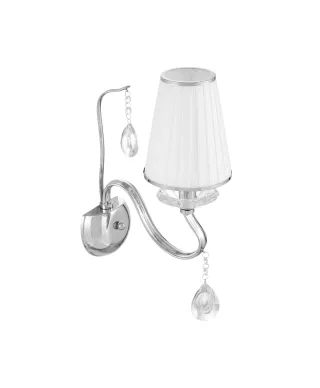 LAMPA ŚCIENNA KINKIET KRYSZTAŁOWY BIAŁY FINEZZIA W1