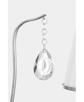 LAMPA ŚCIENNA KINKIET KRYSZTAŁOWY BIAŁY FINEZZIA W1