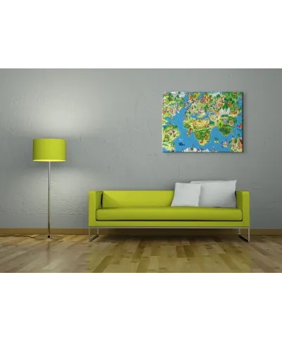 Mapa Świata dla Dziecka - Obraz na płótnie