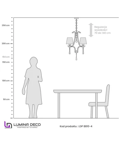 KLASYCZNY ŻYRANDOL KRYSZTAŁOWY VENISIA W4