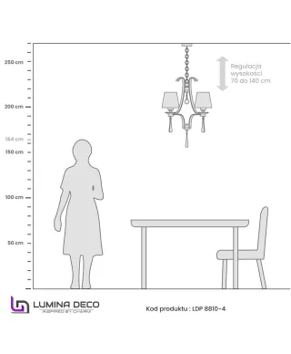 KLASYCZNY ŻYRANDOL KRYSZTAŁOWY VENISIA W4
