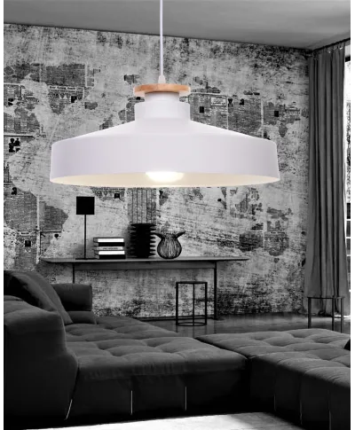 NOWOCZESNA LAMPA WISZĄCA BIAŁA LUDOR