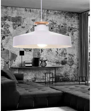 NOWOCZESNA LAMPA WISZĄCA BIAŁA LUDOR