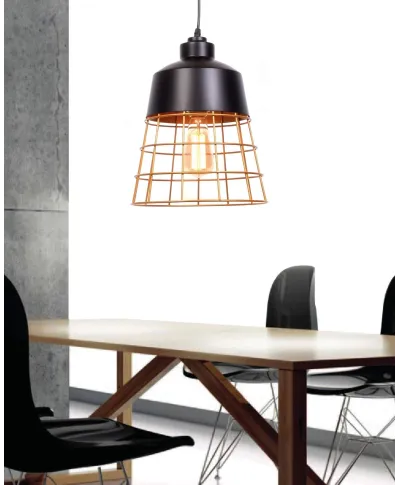 LAMPA WISZĄCA INDUSTRIALNA LOFT CZARNA BAGSY