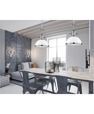 LAMPA WISZĄCA INDUSTRIALNA LOFT BIAŁA ETTORE