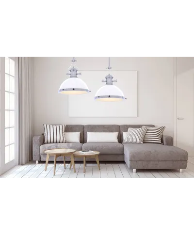 LAMPA WISZĄCA INDUSTRIALNA LOFT BIAŁA ETTORE