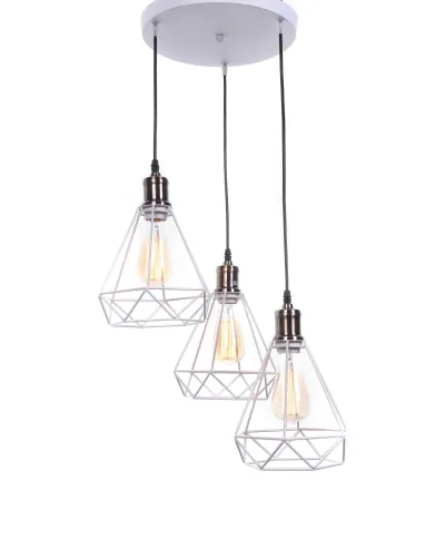 LAMPA WISZĄCA INDUSTRIALNA LOFT BIAŁA COBI W3