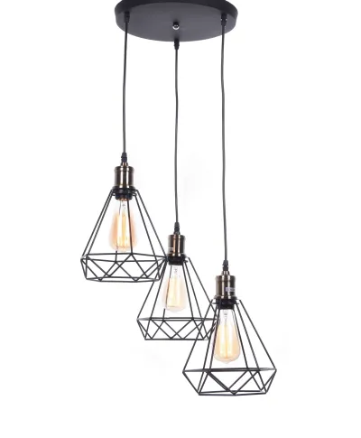 LAMPA WISZĄCA INDUSTRIALNA LOFT CZARNA COBI W3