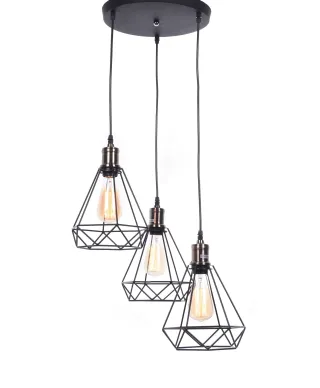 LAMPA WISZĄCA INDUSTRIALNA LOFT CZARNA COBI W3