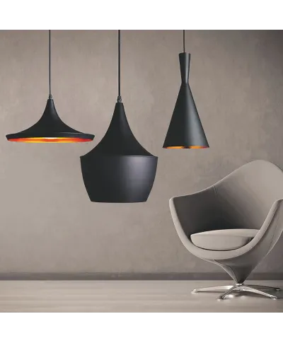 POTRÓJNA LAMPA WISZĄCA LOFT CZARNA FOGGI TRIO