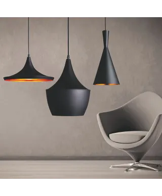 POTRÓJNA LAMPA WISZĄCA LOFT CZARNA FOGGI TRIO