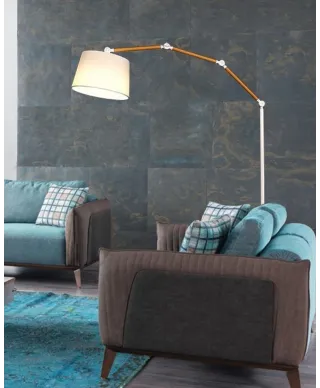 LAMPA STOJĄCA PODŁOGOWA KREMOWA CORSUS