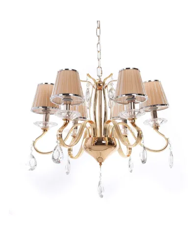 KLASYCZNY ŻYRANDOL KRYSZTAŁOWY ZŁOTY FINEZZIA W6