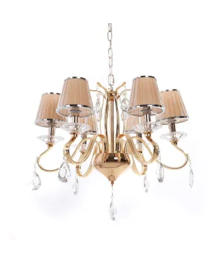 KLASYCZNY ŻYRANDOL KRYSZTAŁOWY ZŁOTY FINEZZIA W6