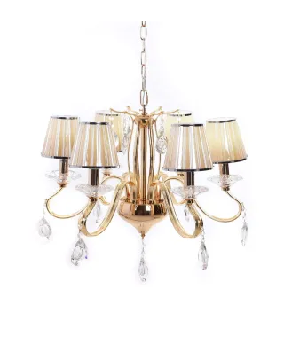 KLASYCZNY ŻYRANDOL KRYSZTAŁOWY ZŁOTY FINEZZIA W6